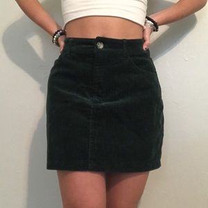 forever21 army green corduroy skirt